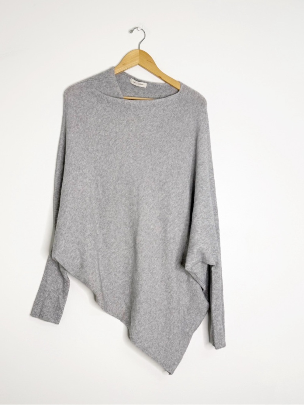 Jaki London Gray Asymmetrical Sweater One Size Made in Italy